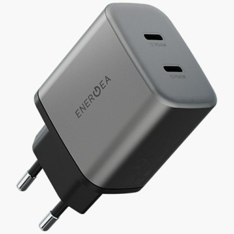 Ładowarka sieciowa Energea Ampcharge GaN45 2xUSB-C PD/PPS/QC3.0 45W szary