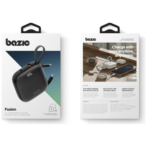 PowerBank 4w1 Bazic Fusion 10000mAh PD20W USB-C/Lightning czarny