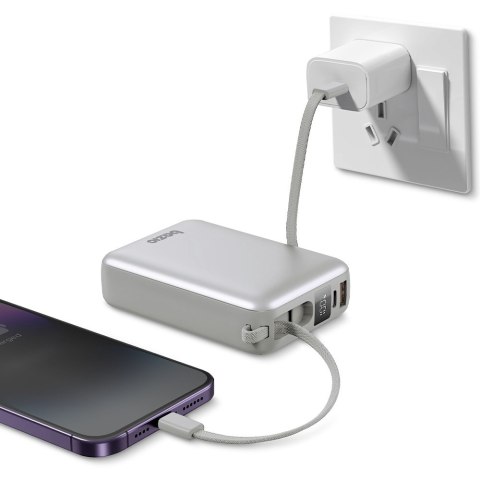 PowerBank 4w1 Bazic Fusion Mini 20000mAh kabel USB-C/Lightning szary