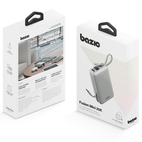 PowerBank 4w1 Bazic Fusion Mini 20000mAh kabel USB-C/Lightning szary