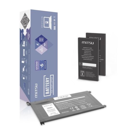 Bateria Mitsu do notebooka Dell Vostro WDX0R, P75F, P62F, P66F, T2JX4, 14 (5468), Inspiron 15 (5568) (11.4V) (3400 mAh)