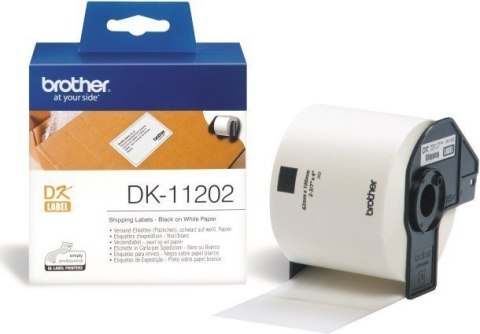 Brother | DK-11202 | Etykiety wysyłkowe | Termiczne | Czarne na białym | 62 x 100 mm