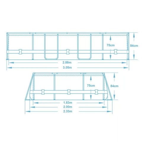 Basen ogrodowy stelażowy 305 x 200 x 84 cm 17w1 Bestway 5614A + maszynka do baniek GRATIS