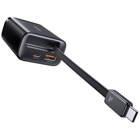 Ładowarka sieciowa USAMS Xiang Series CC296 30W 1xUSB-C 1xUSB-A + kabel USB-C czarny
