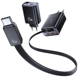 Ładowarka sieciowa USAMS Xiang Series CC299 65W 1xUSB-C 1xUSB-A + kabel USB-C biały