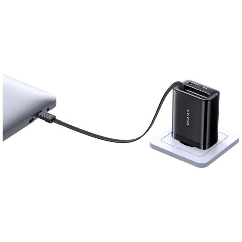Ładowarka sieciowa USAMS Xiang Series CC299 65W 1xUSB-C 1xUSB-A + kabel USB-C biały
