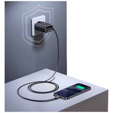 Ładowarka sieciowa USAMS Xiang Series CC299 65W 1xUSB-C 1xUSB-A + kabel USB-C biały