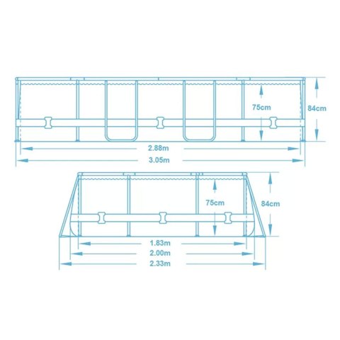Basen ogrodowy stelażowy 305 x 200 x 84 cm 10w1 Bestway 5614A