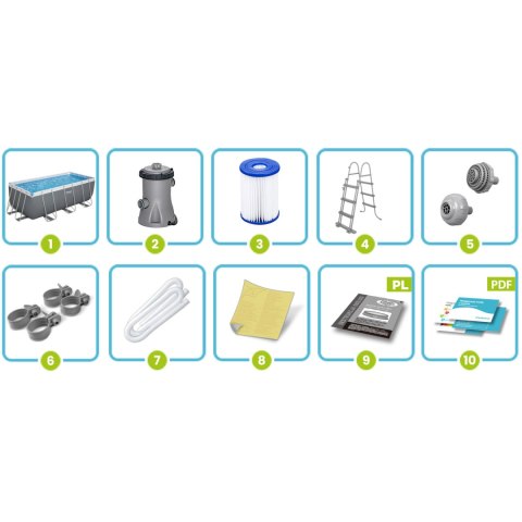 Basen stelażowy ogrodowy 412 x 201 x 122 cm 11w1 Bestway 56456N