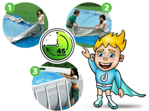 Basen ogrodowy stelażowy 300 x 175 x 80 cm zestaw 10w1 INTEX 26784