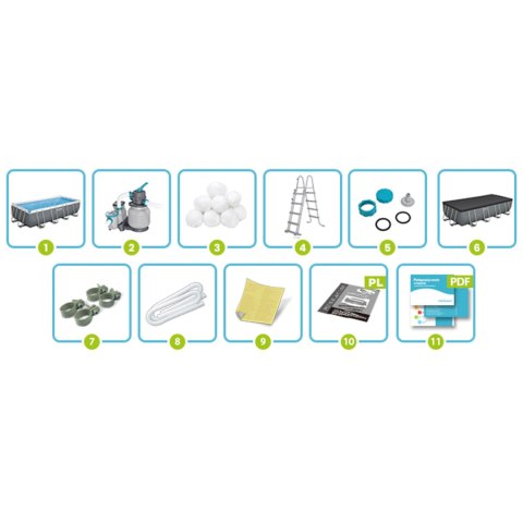 Basen stelażowy ogrodowy 549 x 274 x 122 cm 12w1 Bestway 56466N