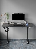 ULTRADESK Biurko dla gracza LEVEL V2, 140x68cm, 72-117cm, elektycznie regulowany, z podkładką pod mysz XXL, uchwyt na słuchawki 