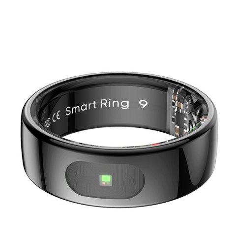 Smart RING PRO czarny, pomiar stresu, tętno, monitorowanie snu, roz. 7, Powerton