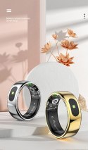 Smart RING PRO czarny, pomiar stresu, tętno, monitorowanie snu, roz. 7, Powerton