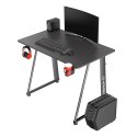 ULTRADESK Biurko dla gracza ENTER V2, 100x60 cm, 75cm, z uchwytem na słuchawki, kompaktowy rozmiar