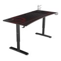 ULTRADESK Biurko dla gracza Ultradesk CRUISER RED, 160x70 cm, 66-82 cm, uchwyt na słuchawki, 3 otwory na kable, regulacja wysoko