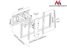 Uchwyt do telewizora 60-100 MC-679 do 80kg, Do ekranów płaskich i zakrzywionych