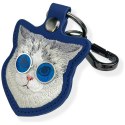 Etui na lokalizator / brelok Nimmy Glasses Cool Cat niebieski