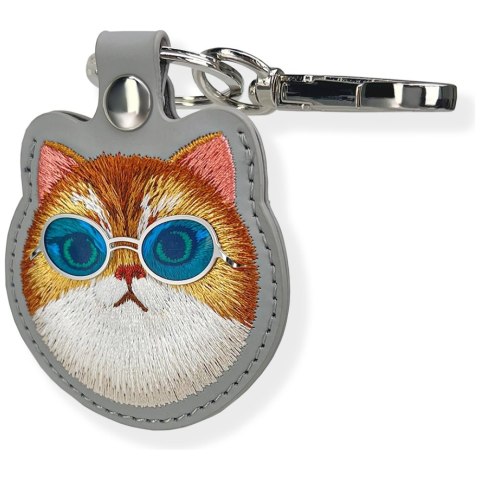 Etui na lokalizator / brelok Nimmy Glasses Cool Cat szary