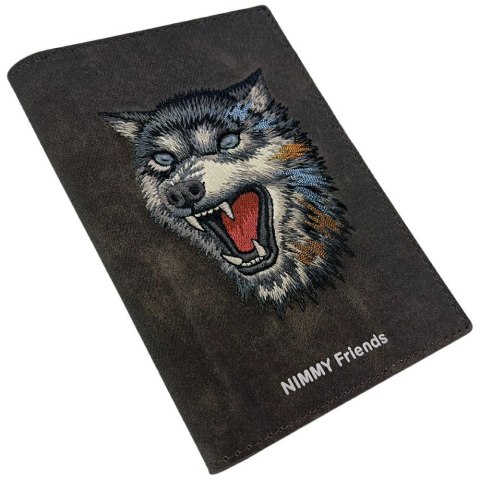 Etui na paszport Nimmy portfel Raptor Wolf brązowy