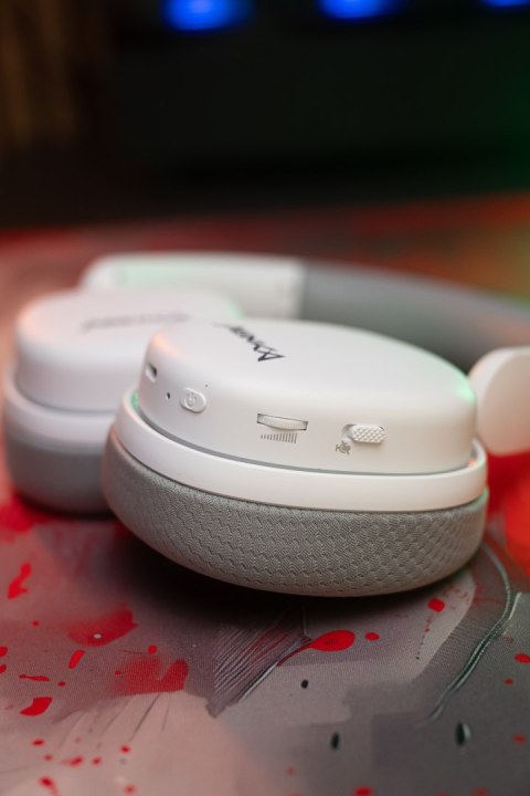 Marvo MONKA ECHO RS, słuchawki z mikrofonem, biała, podświetlona, Tri-mode