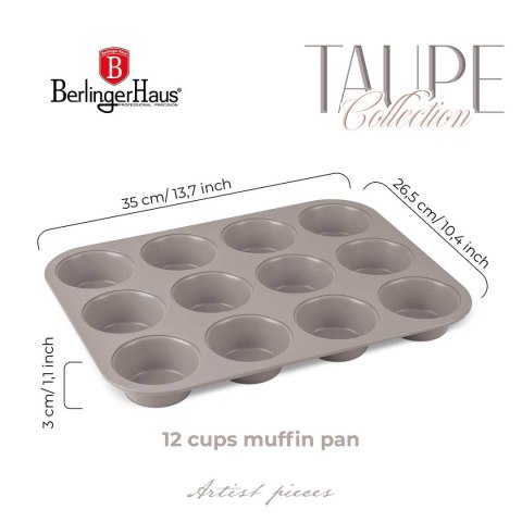 FORMA TYTANOWA DO 12 MUFFINEK BERLINGER HAUS BH-7947 TAUPE