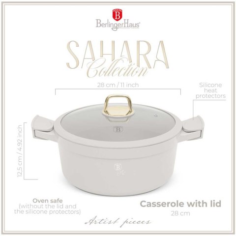 GARNEK TYTANOWY Z POKRYWĄ 28cm BERLINGER HAUS BH-7788 SAHARA