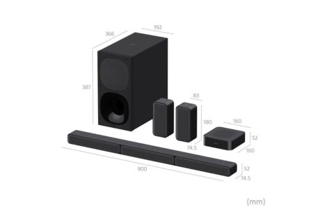 Sony | HT-S40R 5.1-kanałowy soundbar do kina domowego z bezprzewodowymi głośnikami tylnymi | Port USB | Bluetooth | Czarny | Nie