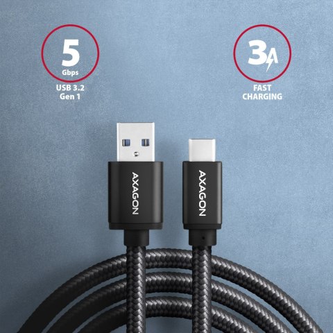 AXAGON Data and charging USB 3.2 Gen 1 cable, 1 m | BUCM3-AM10AB | USB Type A - USB Type C