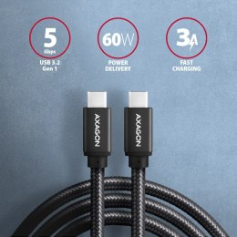 AXAGON Data and charging USB 3.2 Gen1 cable, 3 m | BUCM3-CM30AB | USB Type C - USB Type C