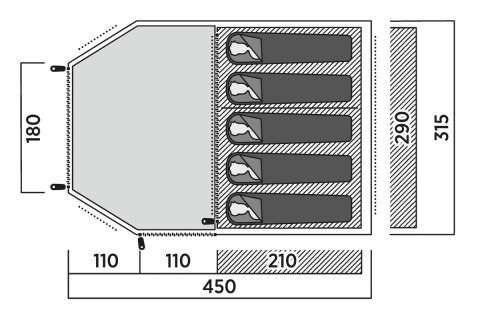 Easy Camp Hidra 4 Tunnel Tent for 4 persons, Green | Easy Camp