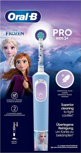 Oral-B Electric Toothbrush | Vitality Pro Frozen | Rechargeable | For children | Number of brush heads included 1 | Number of te