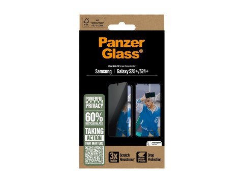 PanzerGlass Privacy Screen Protector Samsung Galaxy S25 Plus | Ultra-Wide Fit | PanzerGlass