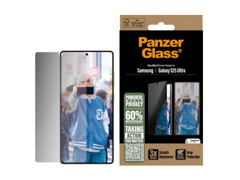 PanzerGlass Privacy Screen Protector Samsung Galaxy S25 Ultra | Ultra-Wide Fit | PanzerGlass