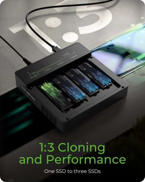Raidsonic 4-Bays USB4 Duplicator (1:3 clone) for NVMe M.2 SSD | IB-4013MCL-C4