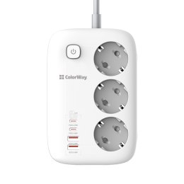 ColorWay Power Socket | CW-CHE34PDW