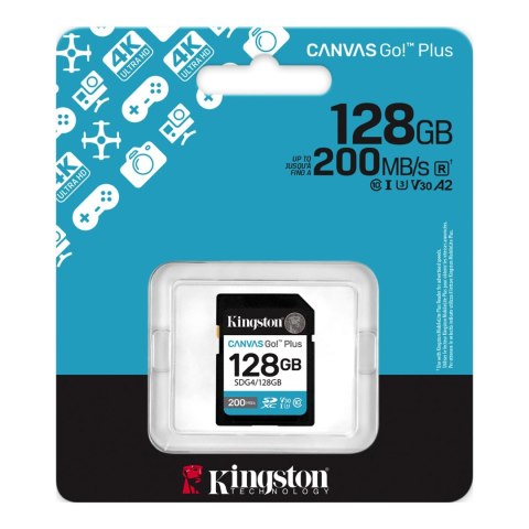 Karta pamięci Kingston Canvas Go Plus SDG4/128GB (128GB; Class U3, V30; Karta pamięci)
