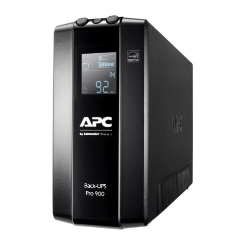 Schneider Electric APC Back-UPS Pro, Tower, 6x IEC C13 outlets, AVR, LCD, user-replaceable battery | BR900MI | 900 VA | 540 W | 