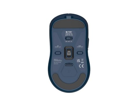 Fury Gaming Mouse | Tanto T4 | Wired/Wireless | 2.4 GHz, Bluetooth, USB | Blue