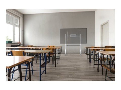 Neomounts MOVE Go FL50-525WH1 TV trolley - 55-86" - max 76 kg - manual h 106-136 cm - VESA 100x100-900x600 - incl. hardware shel