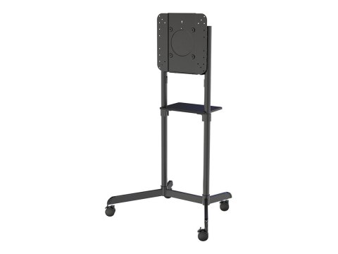 Neomounts NS-M1250BLACK TV trolley - 37-70" - max 70 kg - VESA 200x200-600x400 - 90° rotatable - incl. hardware shelf - black