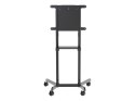Neomounts NS-M1250BLACK TV trolley - 37-70" - max 70 kg - VESA 200x200-600x400 - 90° rotatable - incl. hardware shelf - black