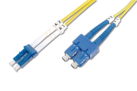 Digitus | Kabel krosowy | Światłowód | Męski | SC jednomodowy | Męski | LC jednomodowy | Żółty | 3 m