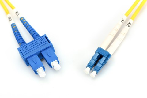 Digitus | Kabel krosowy | Światłowód | Męski | SC jednomodowy | Męski | LC jednomodowy | Żółty | 3 m