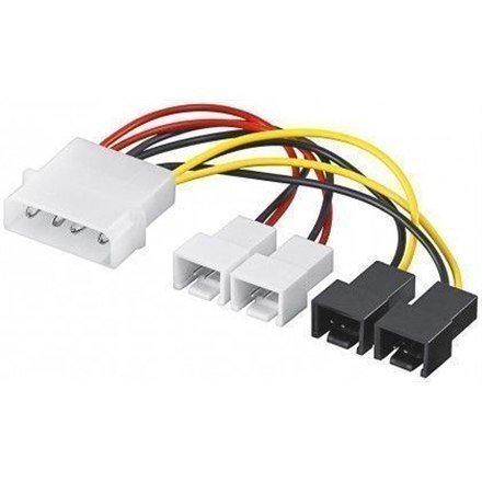 Goobay | Adapter zasilania wentylatora | Męski | 4 PIN zasilania wewnętrznego | Męski | 3 pin zasilania wewnętrznego 5V | 3 pin 