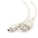 Kabel USB Cablexpert, Męski, 4 pin USB Typ A - Męski, Beżowy, Mini-USB Typ B, 0,9 m, Gwarancja 12 m-c.