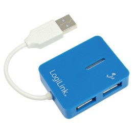 Koncentrator USB Logilink 4-Port, Uśmiech, Niebieski
