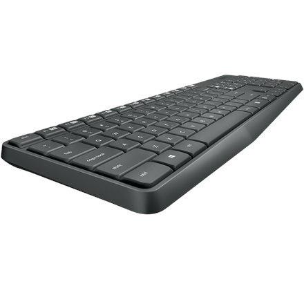 Logitech | MK235 | Zestaw klawiatura i mysz | Bezprzewodowy | Mysz w zestawie | Baterie w zestawie | USA | Czarny | 475 g