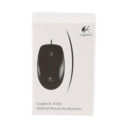 Logitech | Myszka | B100 | Przewodowa | Czarna