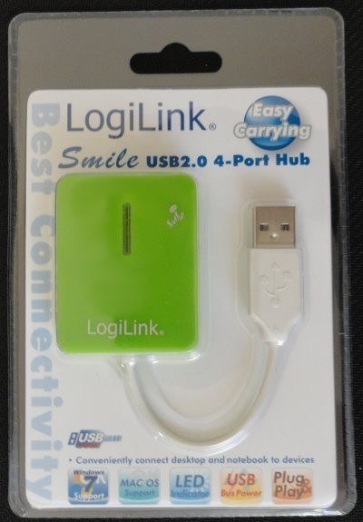 Logilink | USB 2.0 Hub 4-Port, Smile, Green